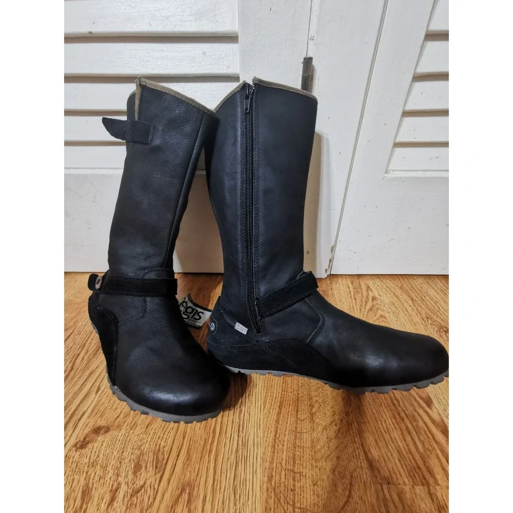 Womens Merrell Haven Autumn Waterproof Side Zip Black Suede Boots J48374 Siz 7.5